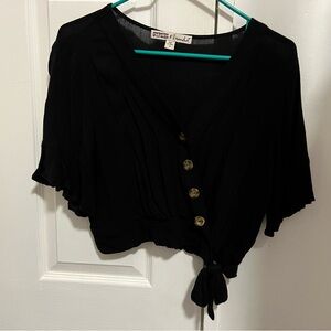 Gypsies & Moondust Black Button-Down Top